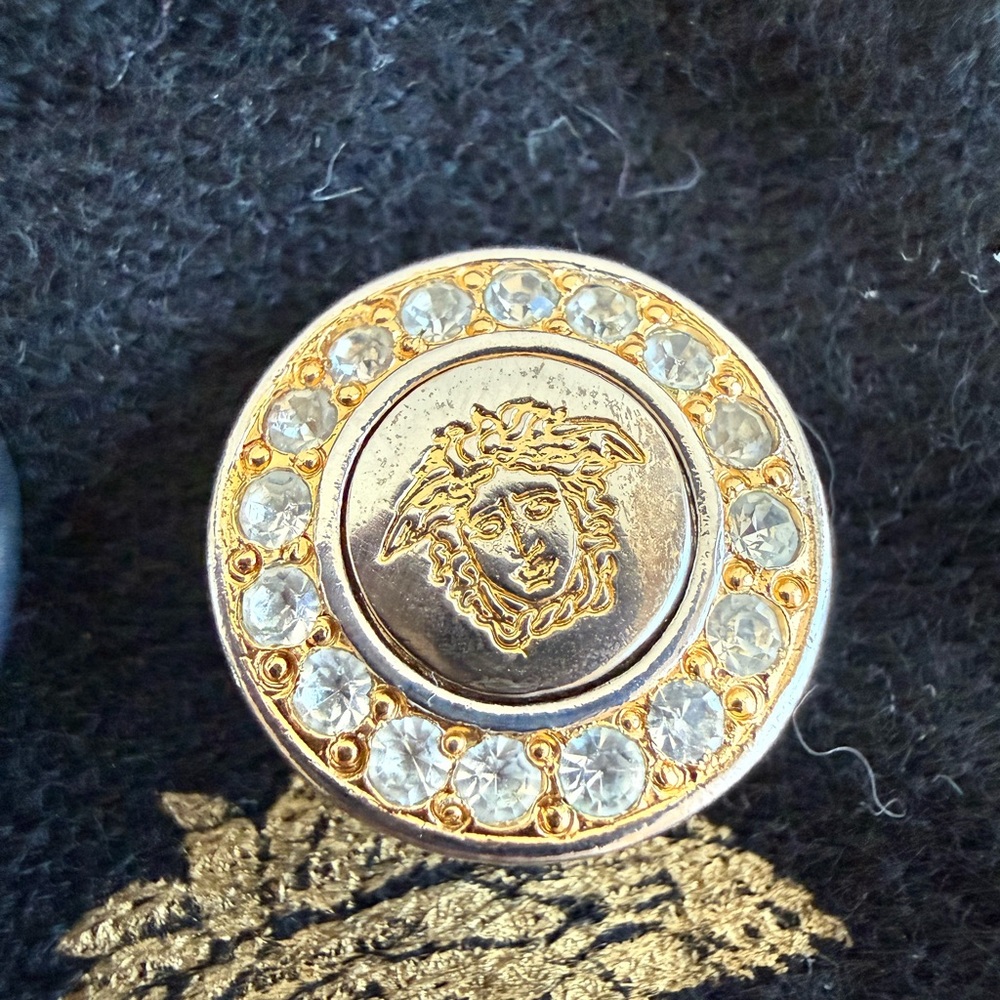 Versace Two Toned Clip-On Medusa Earrings - Picture 5 of 6